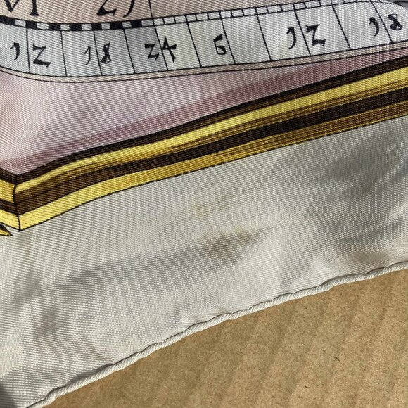 HERMES Dies Et Hore Square Silk Scarf Astrology Gray Multicolor Carre 90 - Picture 10 of 11